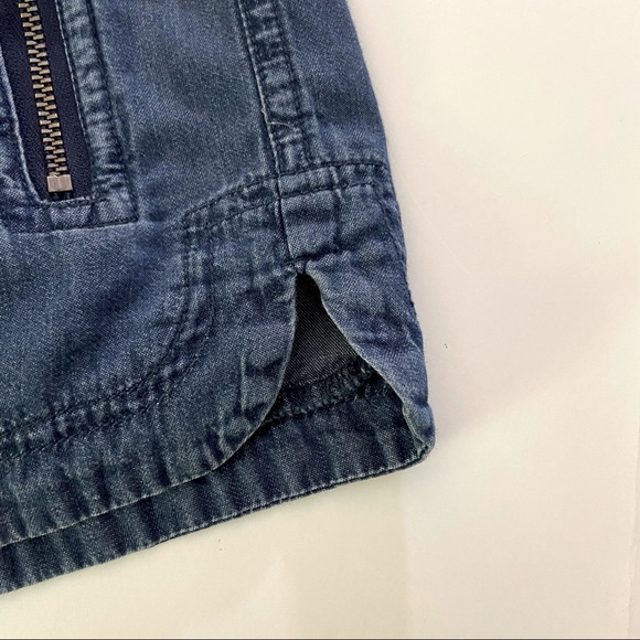 F21 Blue Chambray Cotton Zipper Shorts size XS - Picture 2 of 4
